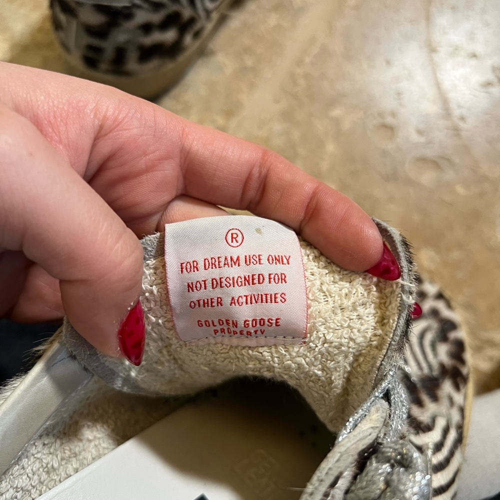 Golden Goose Ball Star Zebra Leopard Pony Hair Sneakers with Silver Details - Picture 6 of 8